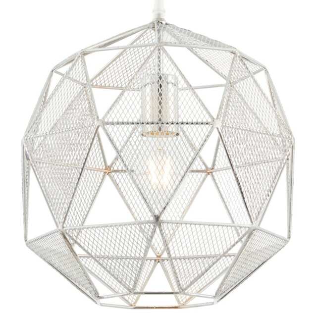 Hanging Ceiling Pendant Light CHROME Geometric Lamp Shade Bulb Holder Fitting