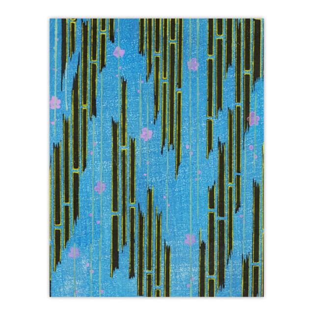 "Flowers and Bamboo Vintage Pattern Vintage Wall Art Print Korin 18x24"""