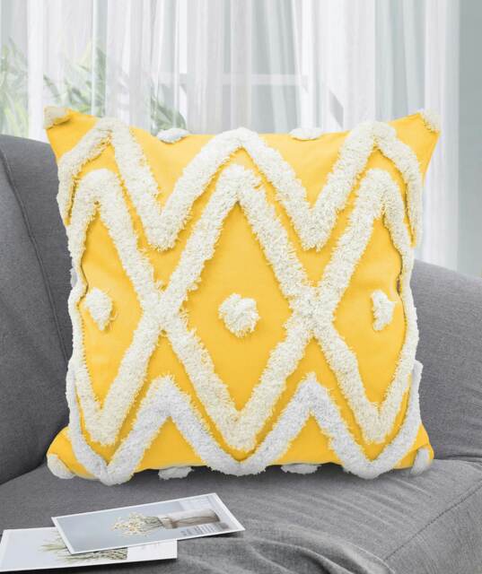 Boho Tuft Cushion - 43cm x 43cm Orange