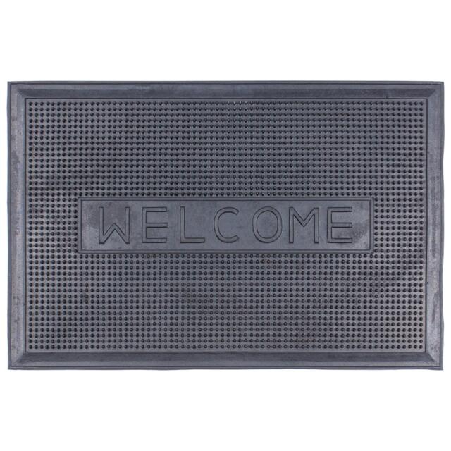 Nicola Spring Heavy Duty Door Mat - 60 x 40cm - Welcome - Rubber Indoor Outdoor Floor Mat Dirt Trapper Rug Non Slip Doormat