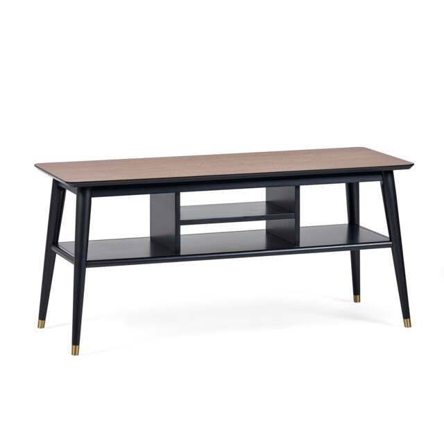 Premium Dunbar Media Unit in Walnut and Black