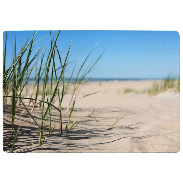 Grass In The Sand Dunes With The Lake In The Background Designer Rug Multi