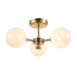 Designer Antique Brass Ceiling Light with White Confetti Snowflake Glass Shades Gold Antique Brass 1