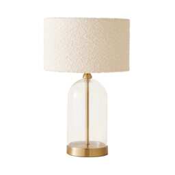 ValueLights Jessy Gold Metal Table Lamp Cream Boucle Shade