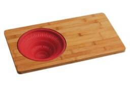 Aleki Bamboo Chopping Board With Silicone Colander