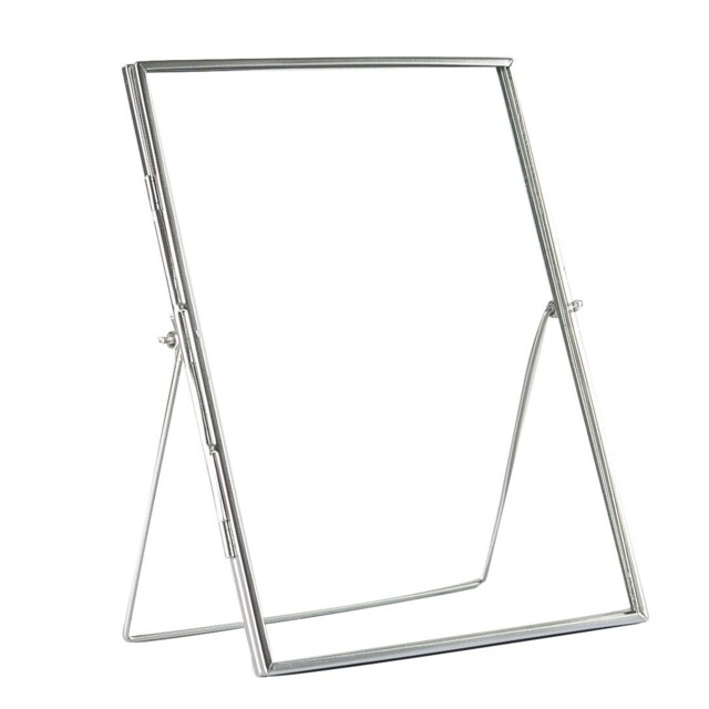 "Nicola Spring Standing Metal Photo Frames - Picture Frame Freestanding Frame Display Poster Frame - Set of 5 Silver Silver 8"" x 10"""