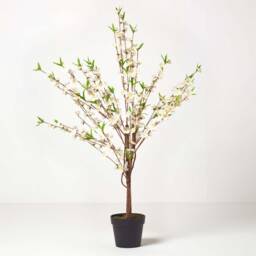 Homescapes Artificial Blossom Tree with Cream Silk Flowers, 135 cm