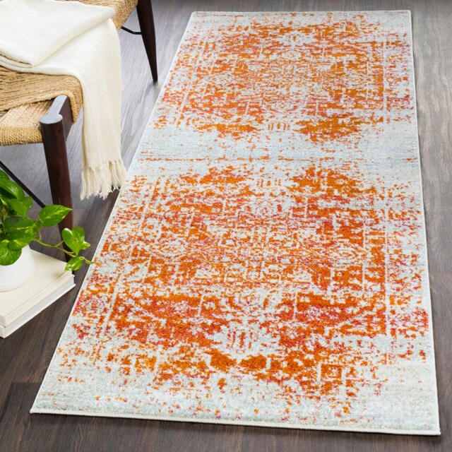 LIVABLISS Harput-Vintage Traditional Boho Rug 80 x 220 cm Grey Blue Orange White