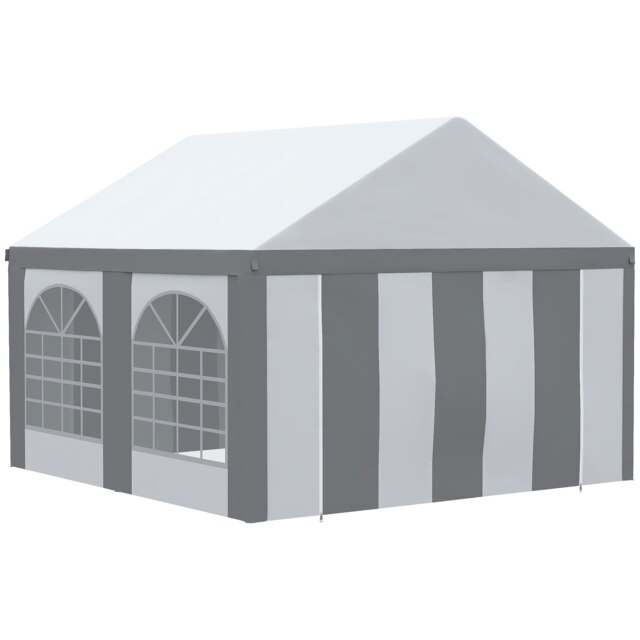 Outsunny 4m x 4m Party Canopy, Marquee Gazebo with Sides, Windows and Doors