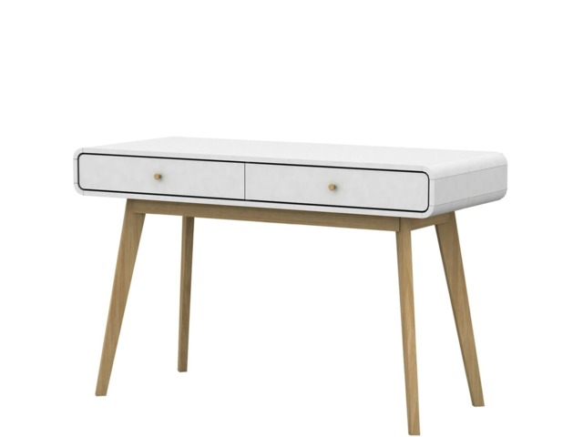 Cassie Desk 2 Drawers White 120x50x79cm White white/white