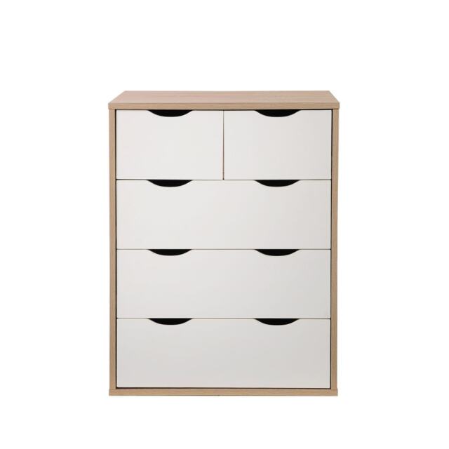 Alton 3 plus 2 Drawer Bedroom Cabinet Bedside Chest Of Drawers Sonoma Oak & White