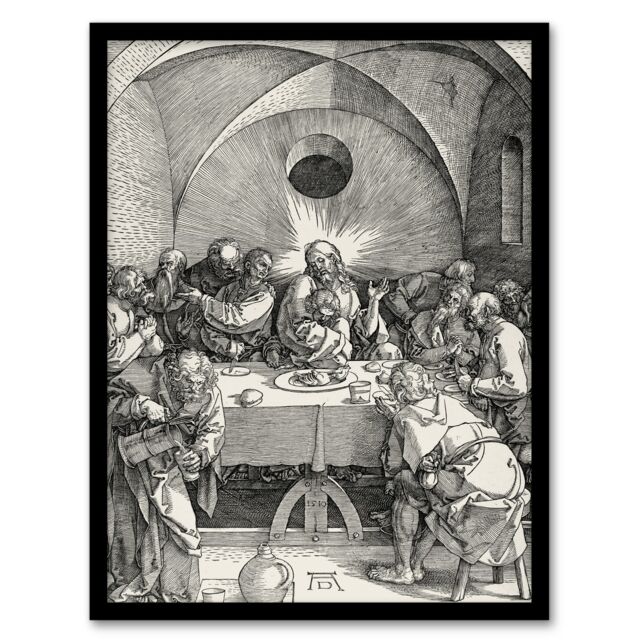 Albrecht Durer Large Passion Series The Last Supper Framed Wall Art Print A4