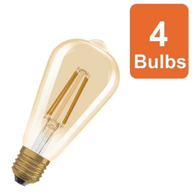 Osram Vintage 1906 LED Edison Filament Lamp Bulb 60W Warm White Dimmable 4 Pack