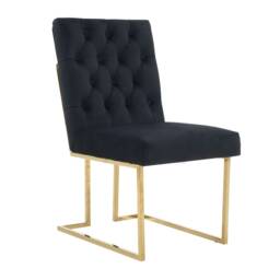 Single Siena Luxury Tufted Velvet Dining Chair with Gold Frame & Legs - Modern Upholstered Accent Chair Green Green