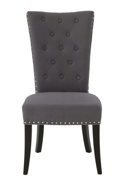 Orsina Elegant Grey Cotton And Linen Dining Chair, Durable Dining Chair For Dining Table, Comfortable Dining Chair