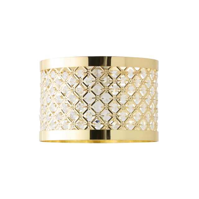 ValueLights Hadley Gold Jewel Drum Pendant Shade Gold