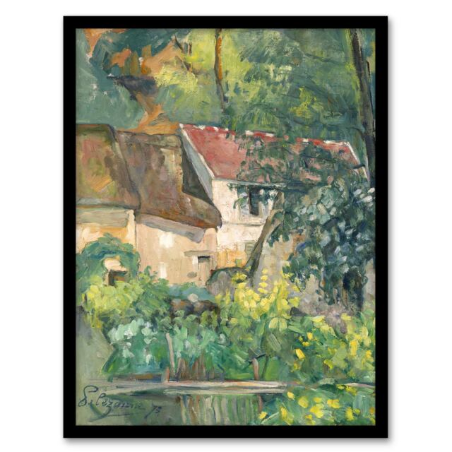 "House of Pere Lacroix in Auvers France Cezanne Framed Wall Art Print 12X16"""