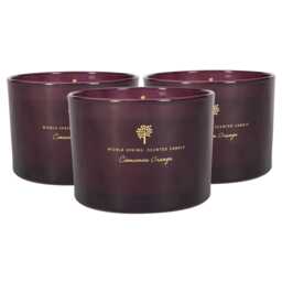 Nicola Spring 3x Cinnamon & Orange Scented Candles 350g 38h Natural Double Wick Soy Wax Aromatherapy Candle Home Fragrance