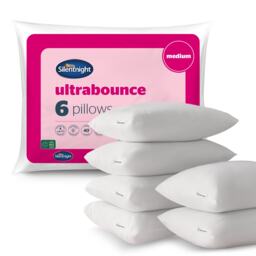 Silentnight Ultrabounce Bed Pillows Soft Medium Support, 6 Pack, Hypoallergenic, UK Made White