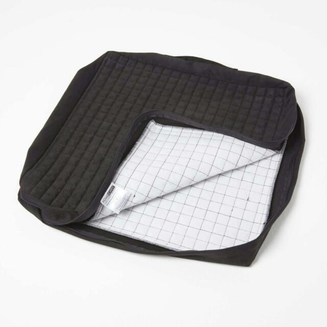 Homescapes Black Quilted Polyester Armchair Booster Cushion Cover Black Black 50 x 50 x 10 cm