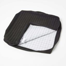 Homescapes Black Quilted Polyester Armchair Booster Cushion Cover Black Black 50 x 50 x 10 cm