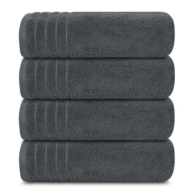 Extra Large Cotton Bath Towels Set of 4, 450 GSM, 76 x 152 cm