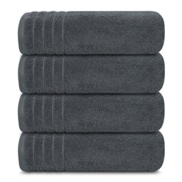Extra Large Cotton Bath Towels Set of 4, 450 GSM, 76 x 152 cm