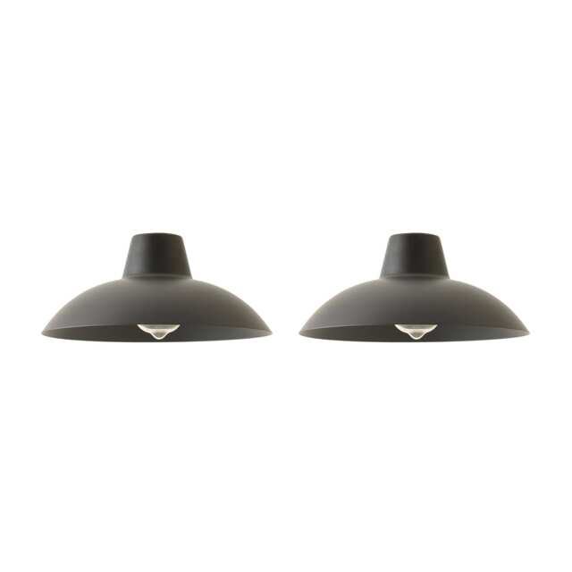 ValueLights Civic Pair Matte Black Easy Fit Ceiling Pendant Shades Black