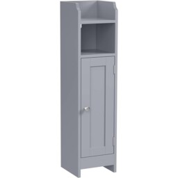 Slim Bathroom Storage Cabinet, Freestanding Narrow Floor Cabinet with Shelves, Dove Grey