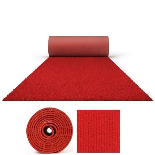10 Metres Exhibition Quality Ribbed Heavy Duty Red Carpet Runner 2 Metres Wide