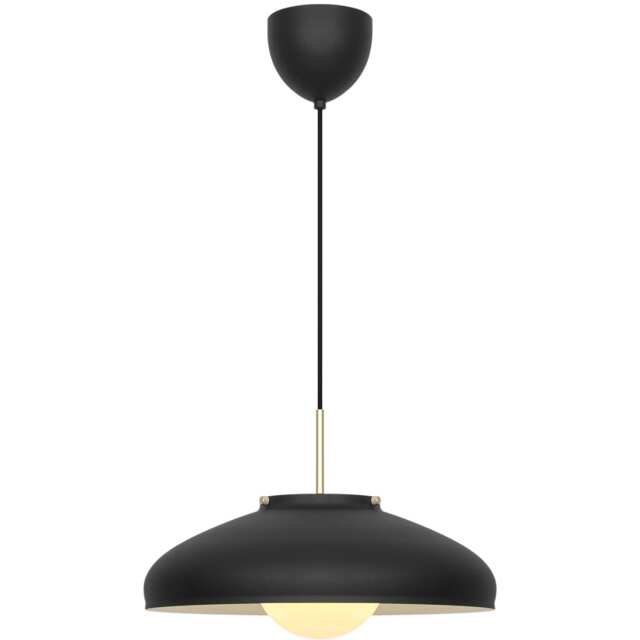 Nordlux Latif Indoor Pendant Light Black Metal E14 Glass Shade - Mains Powered, IP20