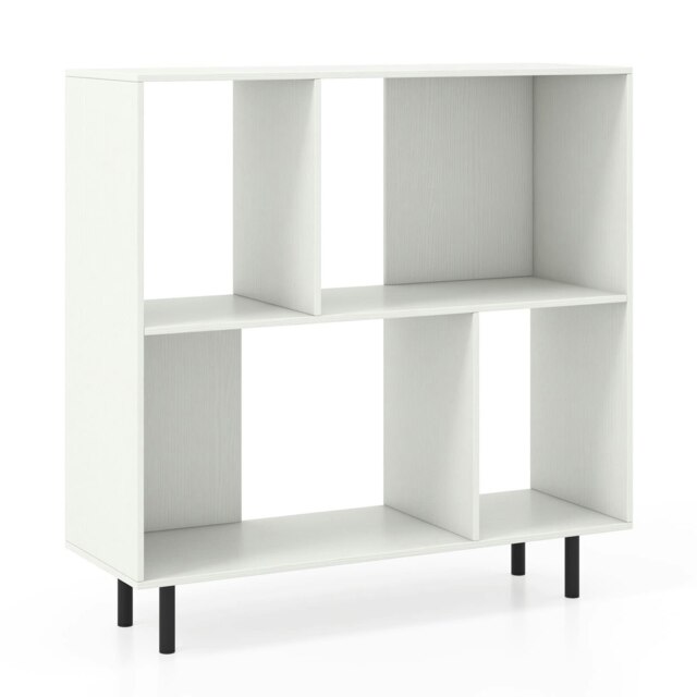 COSTWAY Open Shelf Bookcase Cube Bookshelf White White