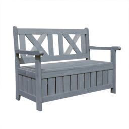 Darcy Garden Wooden Storage Bench - Grey