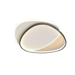 Modern LED Ceiling Light Black and White Flush Mount Fixture Cool White 46cm