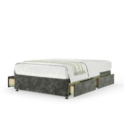 Charcoal Chenille 4 Drawer Divan Base Double