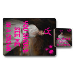 Placemat Coaster Set of 12 With Designer Artwork 11x8 Placemats Wood Bottom