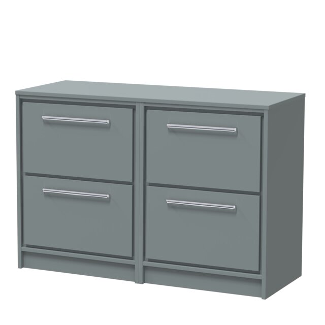 Balterley Framed Design Floor Standing 4 Drawer Vanity with Worktop Grey Monument Grey 818 x 605 x 460mm