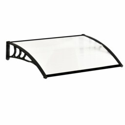 Living and Home Window Door Awning Canopy with Brackets - L120*W80*H23.8 Black