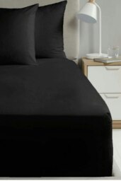 "Percale Extra Deep 16"" Fitted Sheet - Black - King"