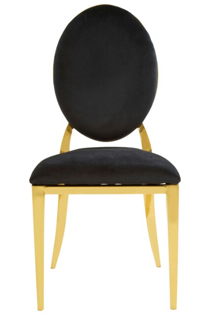 Orsina Stackable Gold Finish Dining Chair, Backrest Indoor Velvet Chair, Easy to Clean Bedroom Velvet Chair