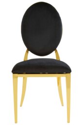 Orsina Stackable Gold Finish Dining Chair, Backrest Indoor Velvet Chair, Easy to Clean Bedroom Velvet Chair