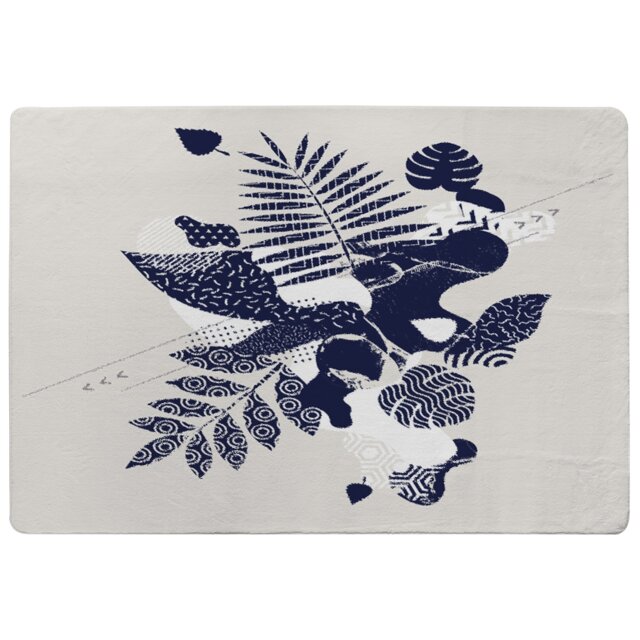 Prints Of Navy Autumn Leaves Rug Multi