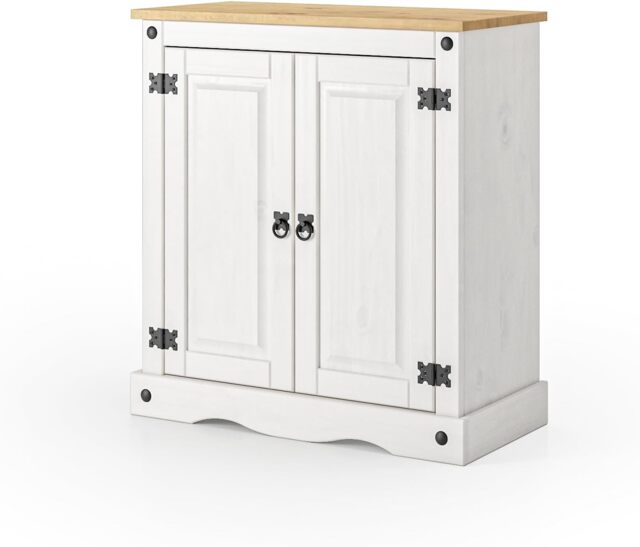 Corona Sideboard White 2 Door Cupboard Solid Mexican Pine