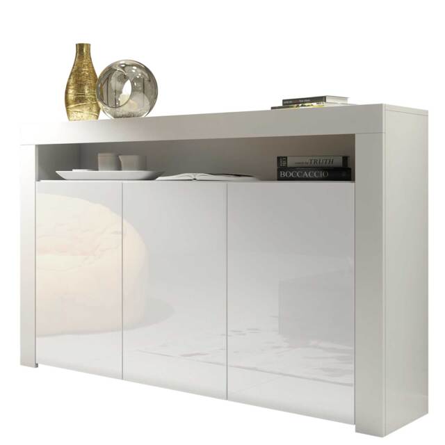 Sideboard TV Unit TV Stand White High Gloss Storage Cabinet Media Console Cupboard 155cm