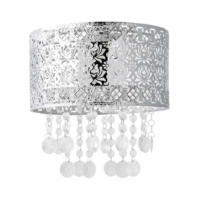 ValueLights Enna Silver Moroccan Style Acrylic Droplet Ceiling Shade and Bulb