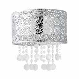 ValueLights Enna Silver Moroccan Style Acrylic Droplet Ceiling Shade and Bulb