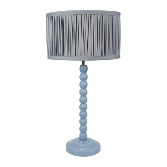 ValueLights Bobbins Powder Blue Table Lamp Pleat Powder Blue Shade