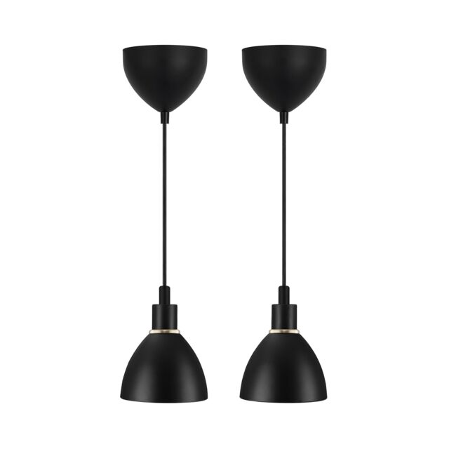 Nordlux Ray Indoor Pendant Light Black Metal E14 2 Pack - Mains Powered, IP20 Black