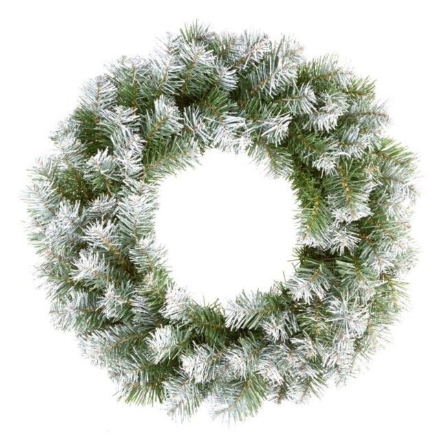 Premier Christmas Snow Tipped Wreath Green Green/White 1