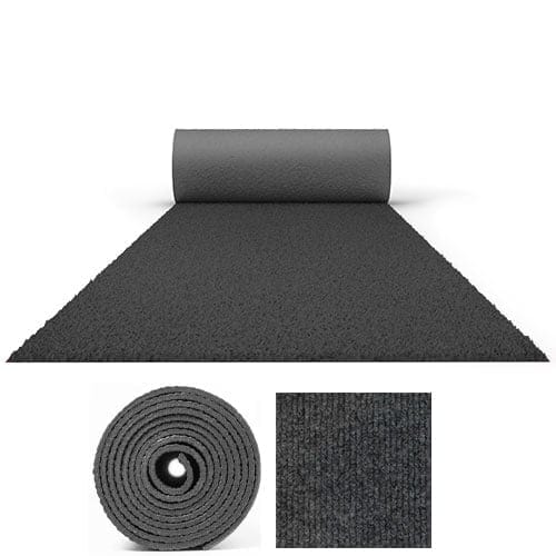 5 Metres Exhibition Quality Ribbed Heavy Duty Anthracite Grey Carpet Runner 2 Metres Wide